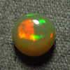 2.20 / Cts - 9x9 mm - Round Cut Cabochon - WELO ETHIOPIAN OPAL - Amazing Green Red Mix Fire